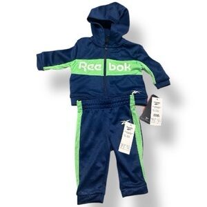Reebok Infant Tracksuit in Navy and Lime